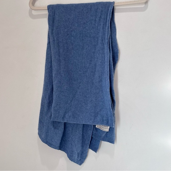 Cashmere Wool Blend Blue Knit Scarf Wrap Made in Italy - Picture 13 of 13